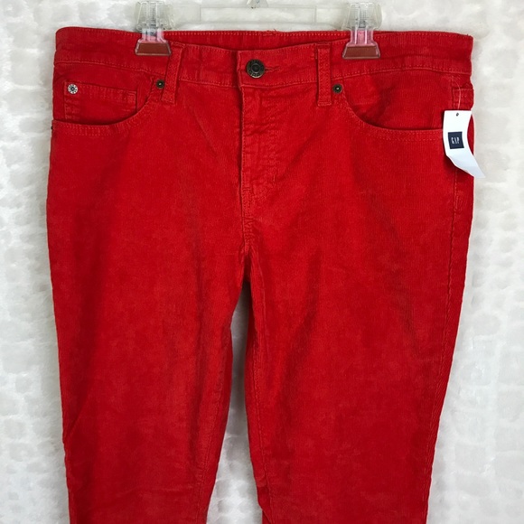 Gap Orange Red Premium Skinny Cords Pants 10 *Read - Picture 2 of 8
